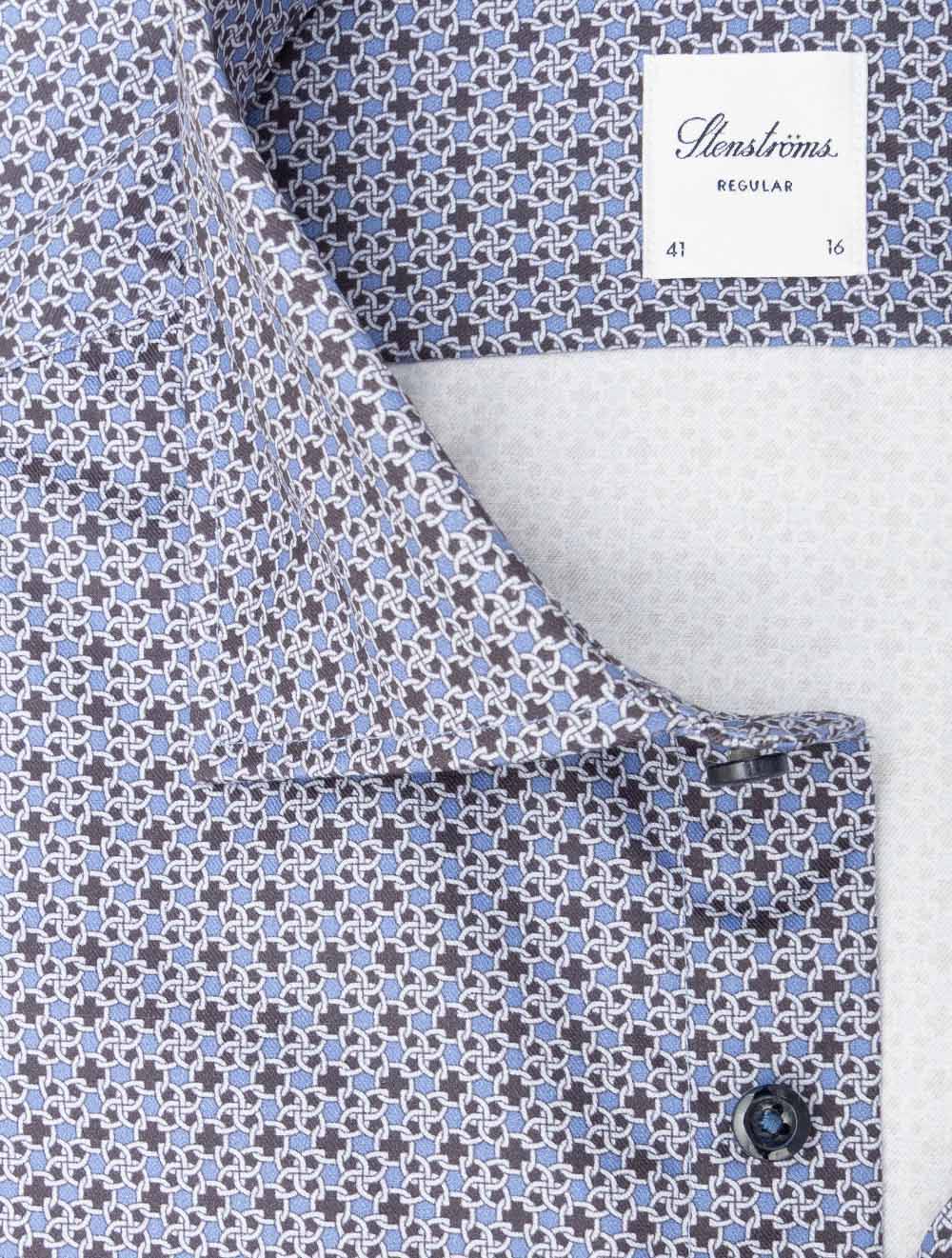 Regular Chain Pattern Shirt Blue - Image 2