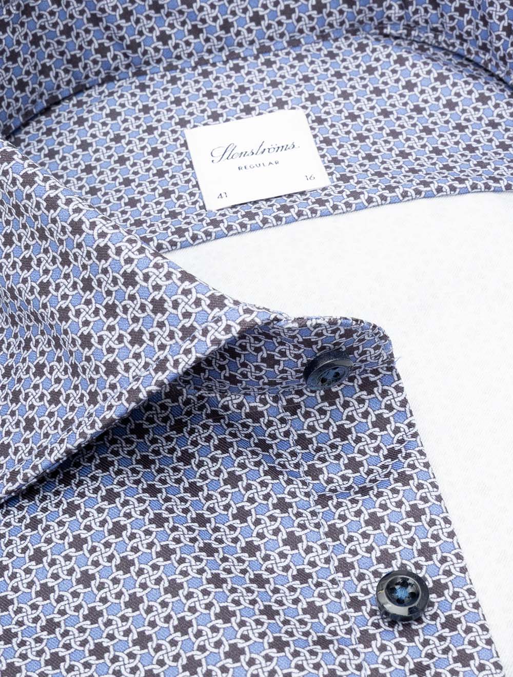 Regular Chain Pattern Shirt Blue - Image 3