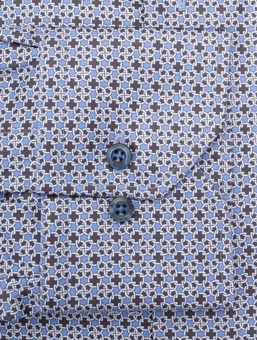 Regular Chain Pattern Shirt Blue - Image 4