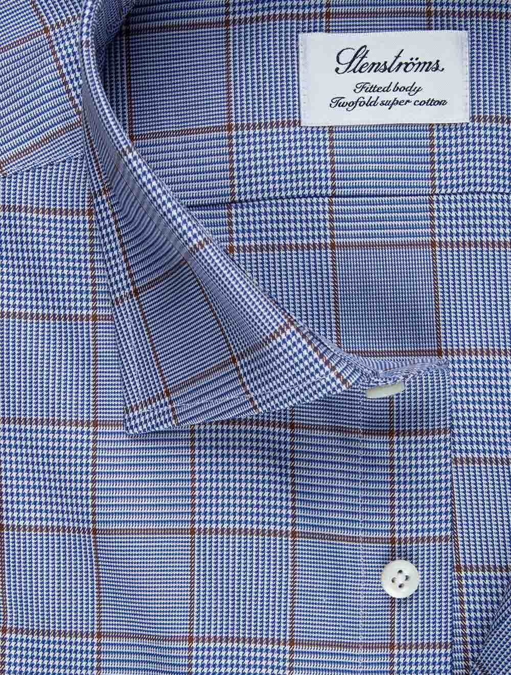 Fitted Box-Checked Twill Shirt Navy - Image 2