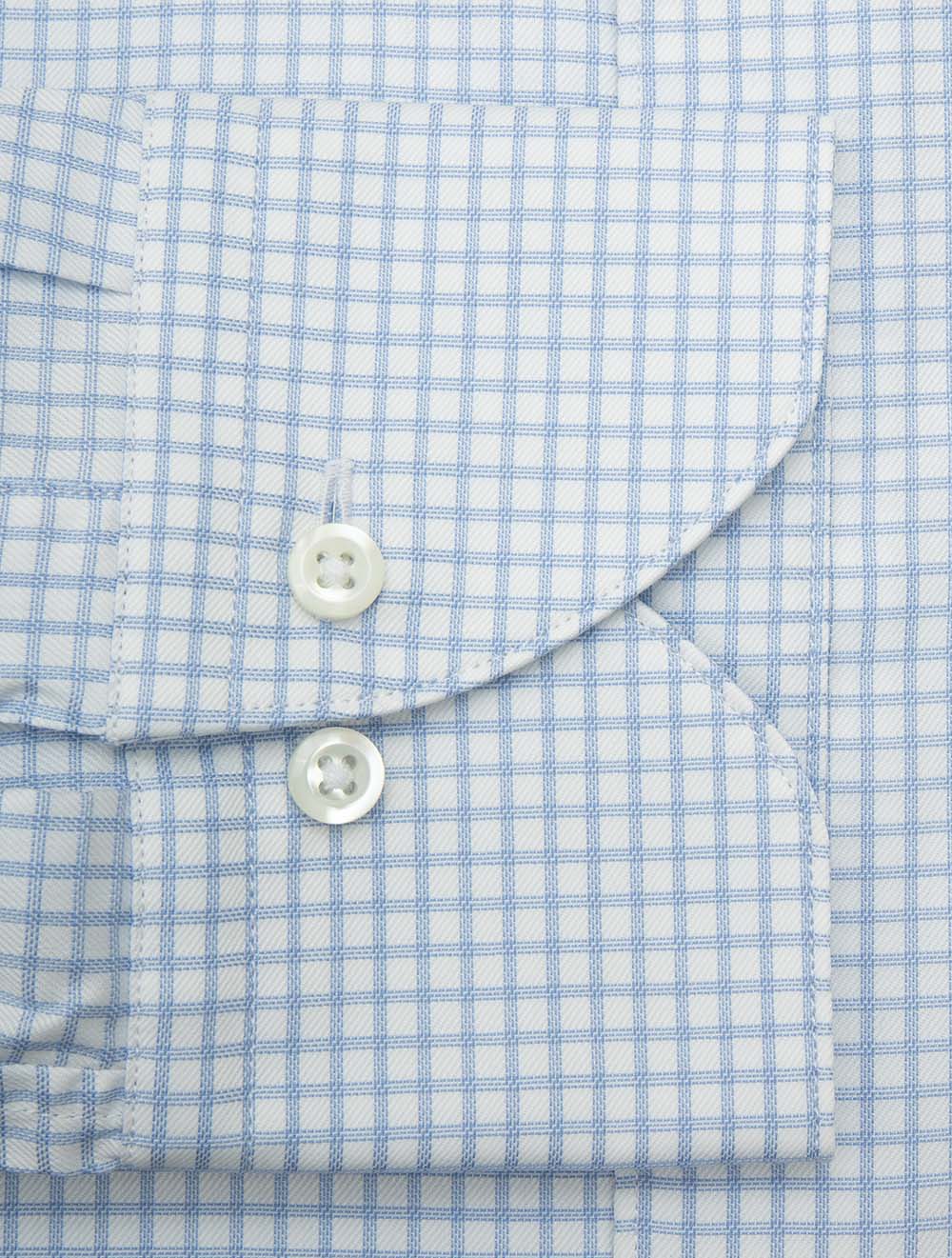 Fitted Buttondown Check Fitted Shirt Blue - Image 4