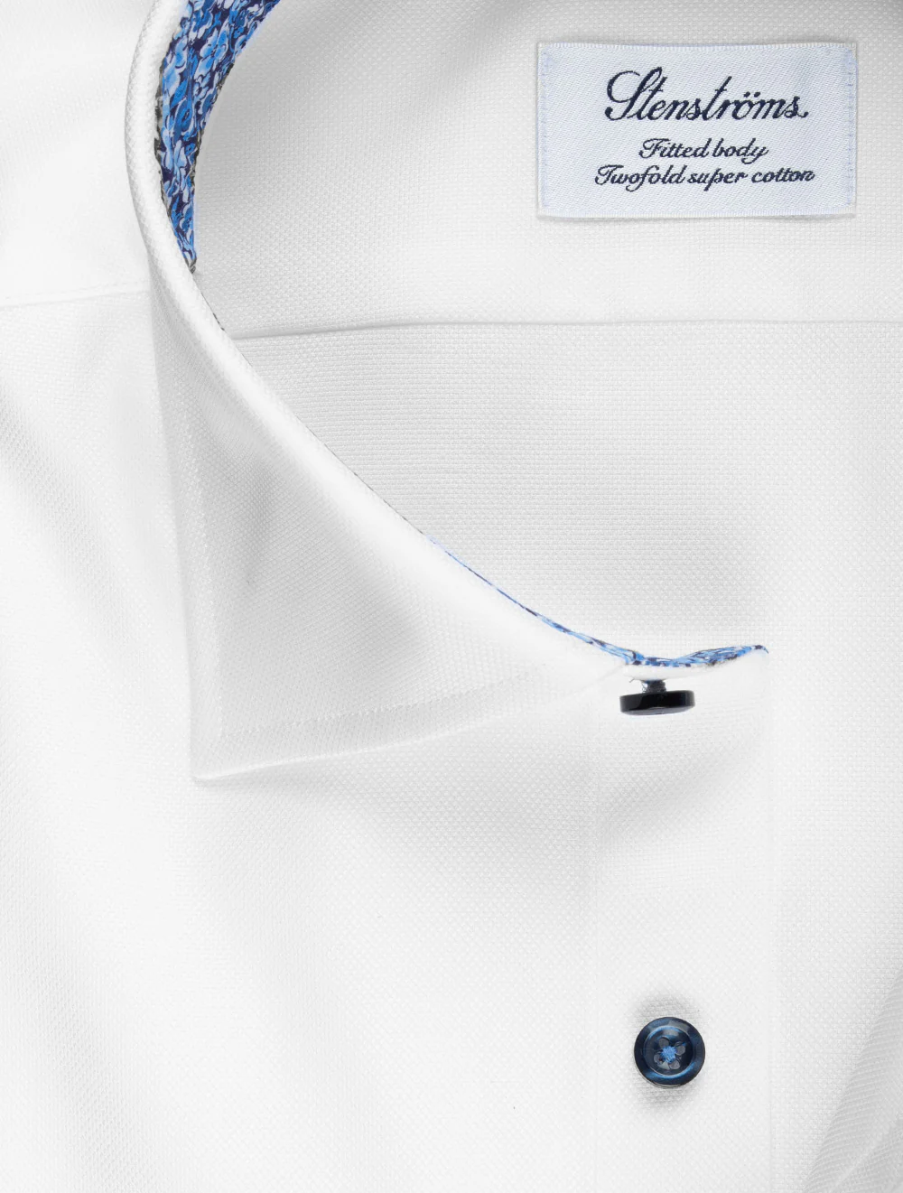 Fitted Contrast Inlay Collar Shirt White - Image 2