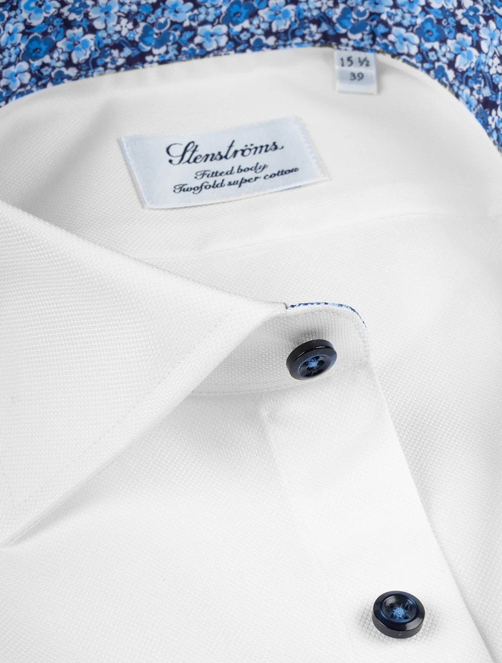 Fitted Contrast Inlay Collar Shirt White - Image 3