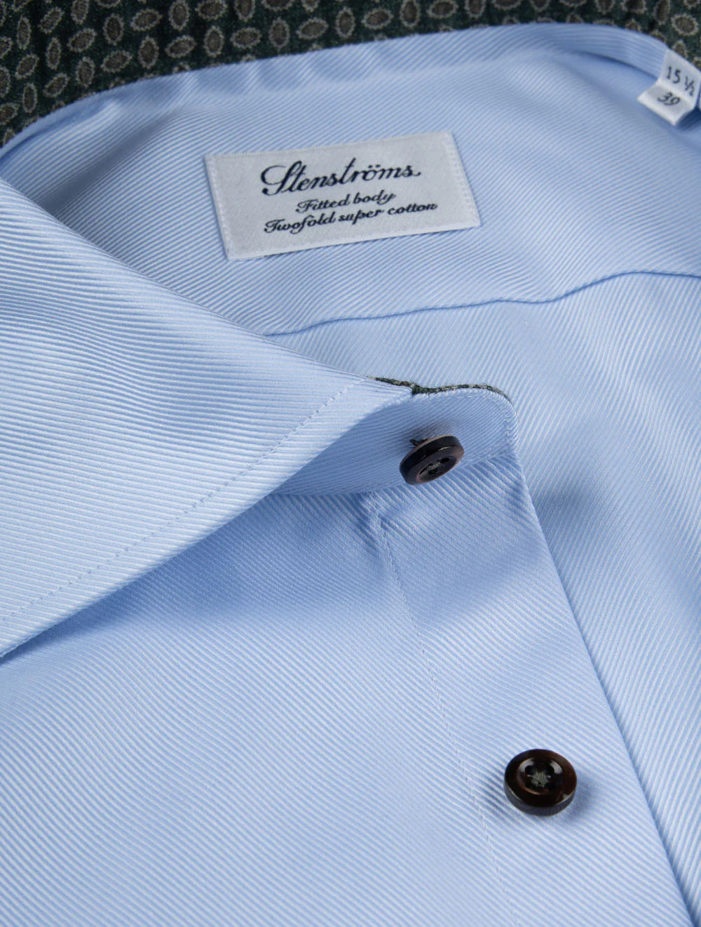 Fitted Paisley Contrast Twill Body Shirt Blue - Image 2