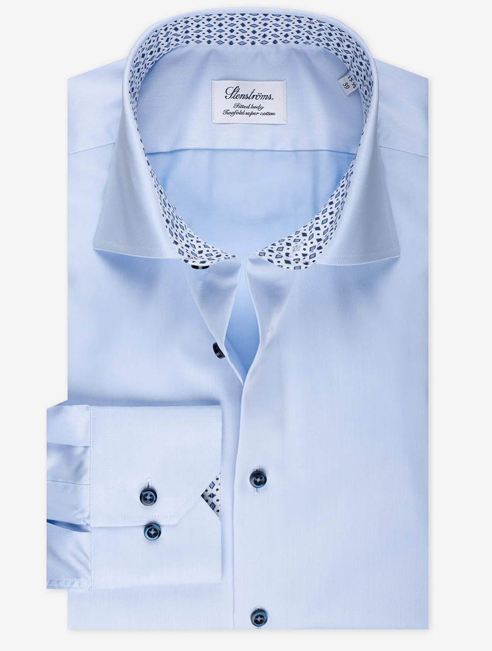 Fitted Shirt with Inlay Blue