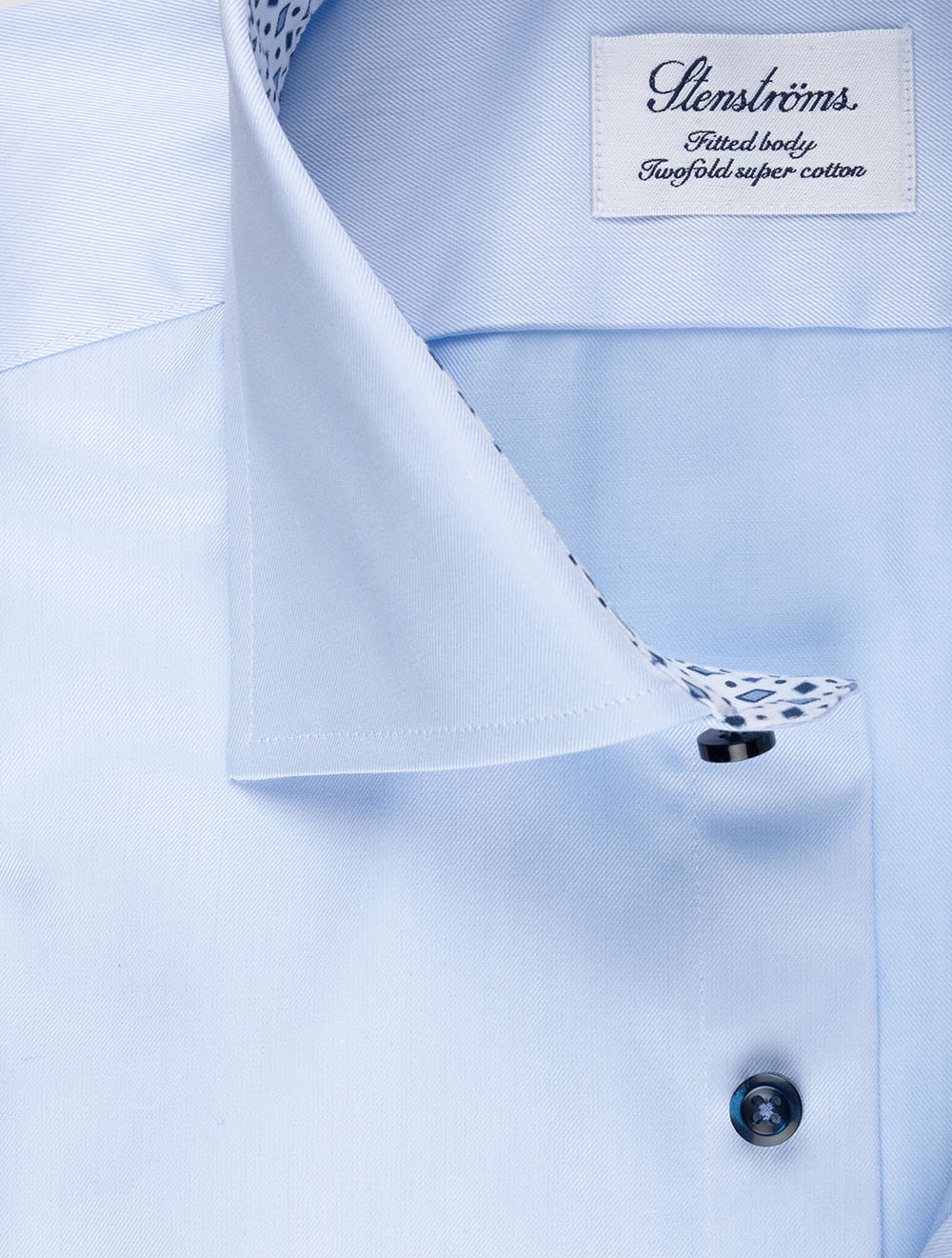 Fitted Shirt with Inlay Blue - Image 2