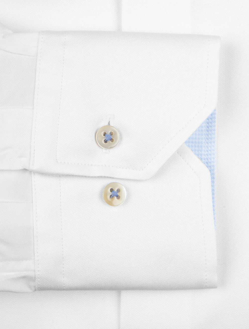 Fitted Plain Twill Shirt with Contrast White - Image 4
