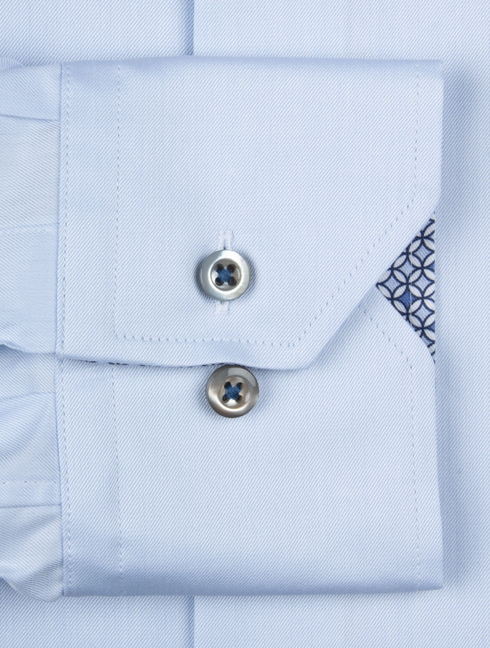 Fitted Plain with Tile Pattern Shirt Blue - Image 4