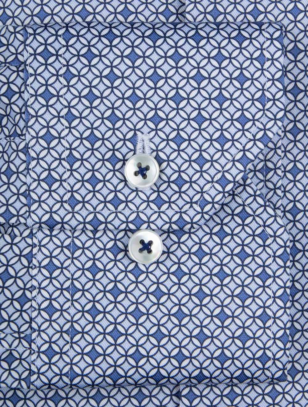 Fitted Tile Mosaic Shirt Blue - Image 4