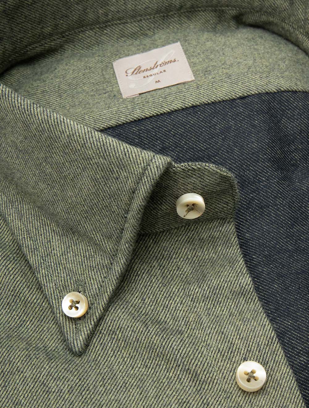 Regular Flannel Shirt Green - Image 3