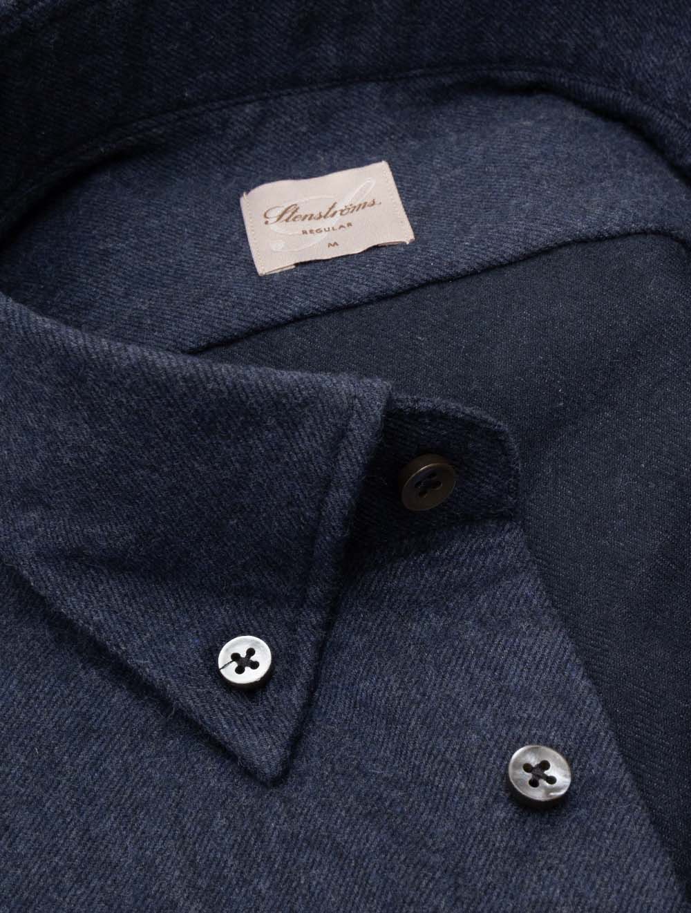 Regular Flannel Shirt Navy - Image 3