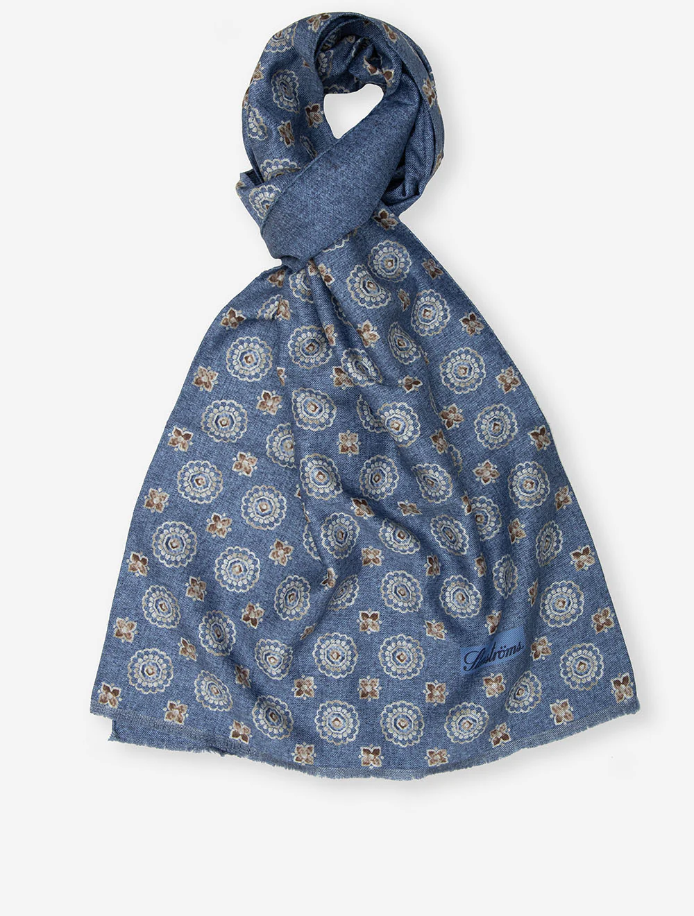 Floral Pattern Scarf Blue