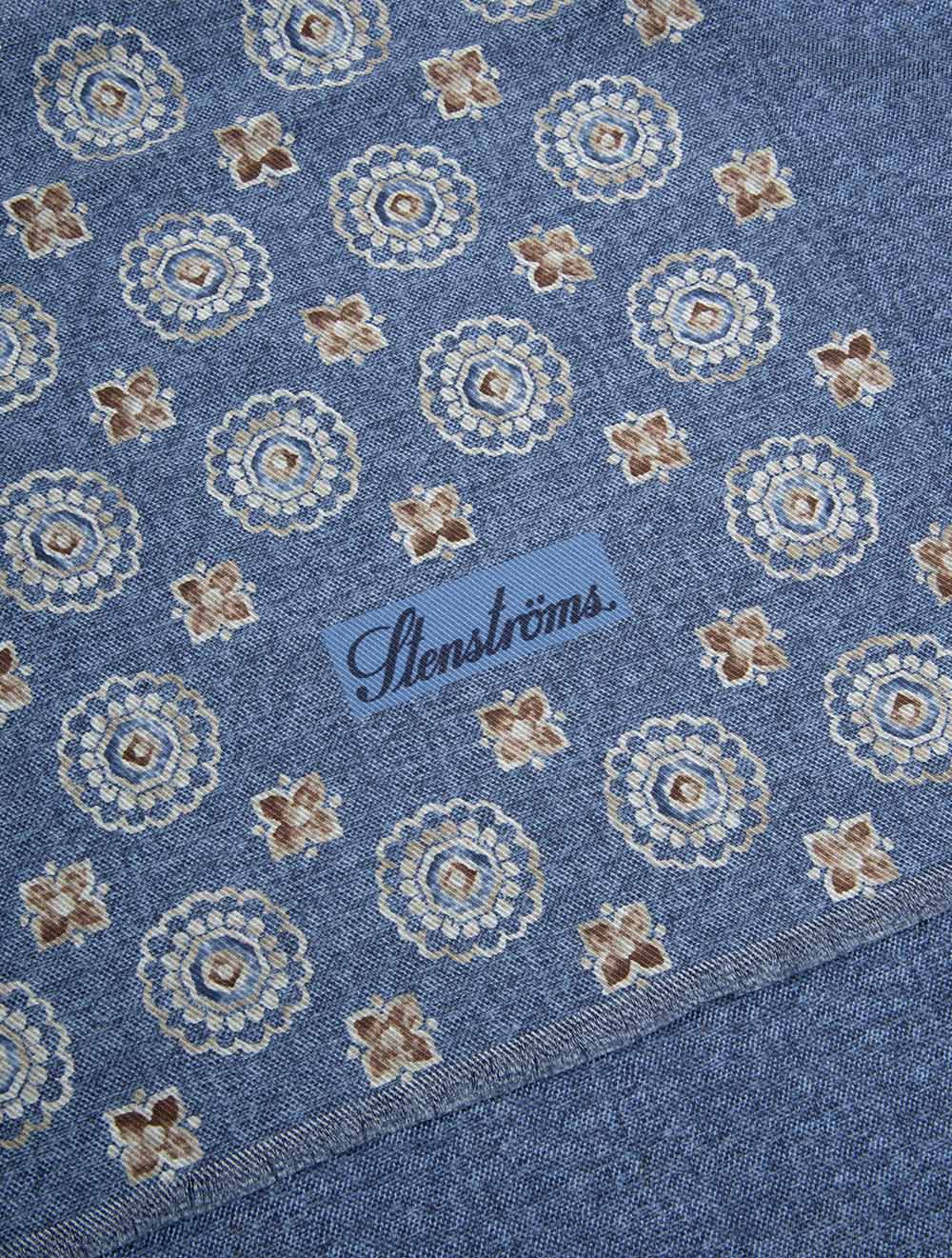 Floral Pattern Scarf Blue - Image 2