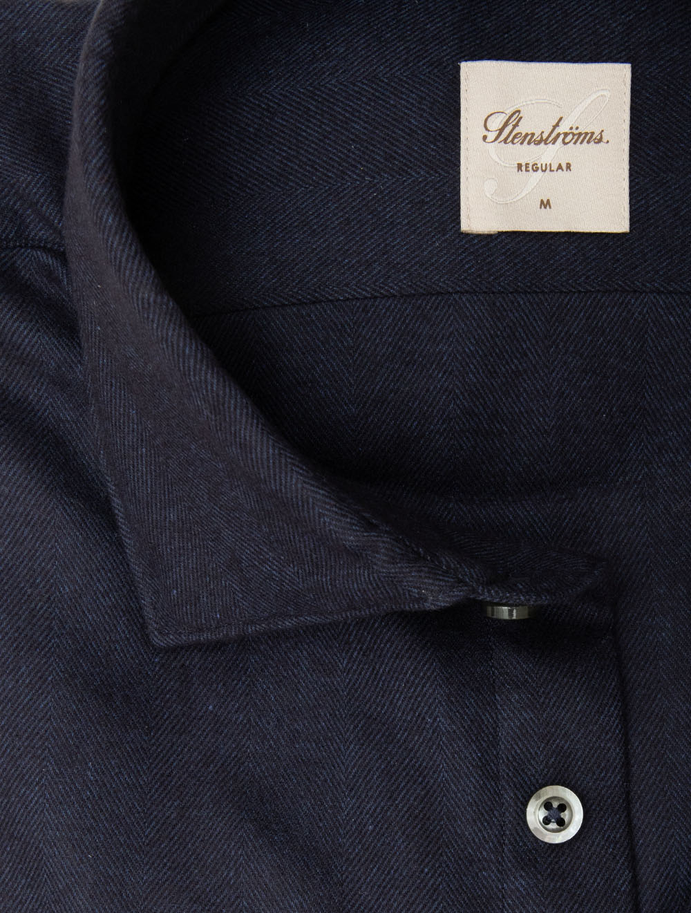 Regular Herringbone Shirt Navy - Image 2
