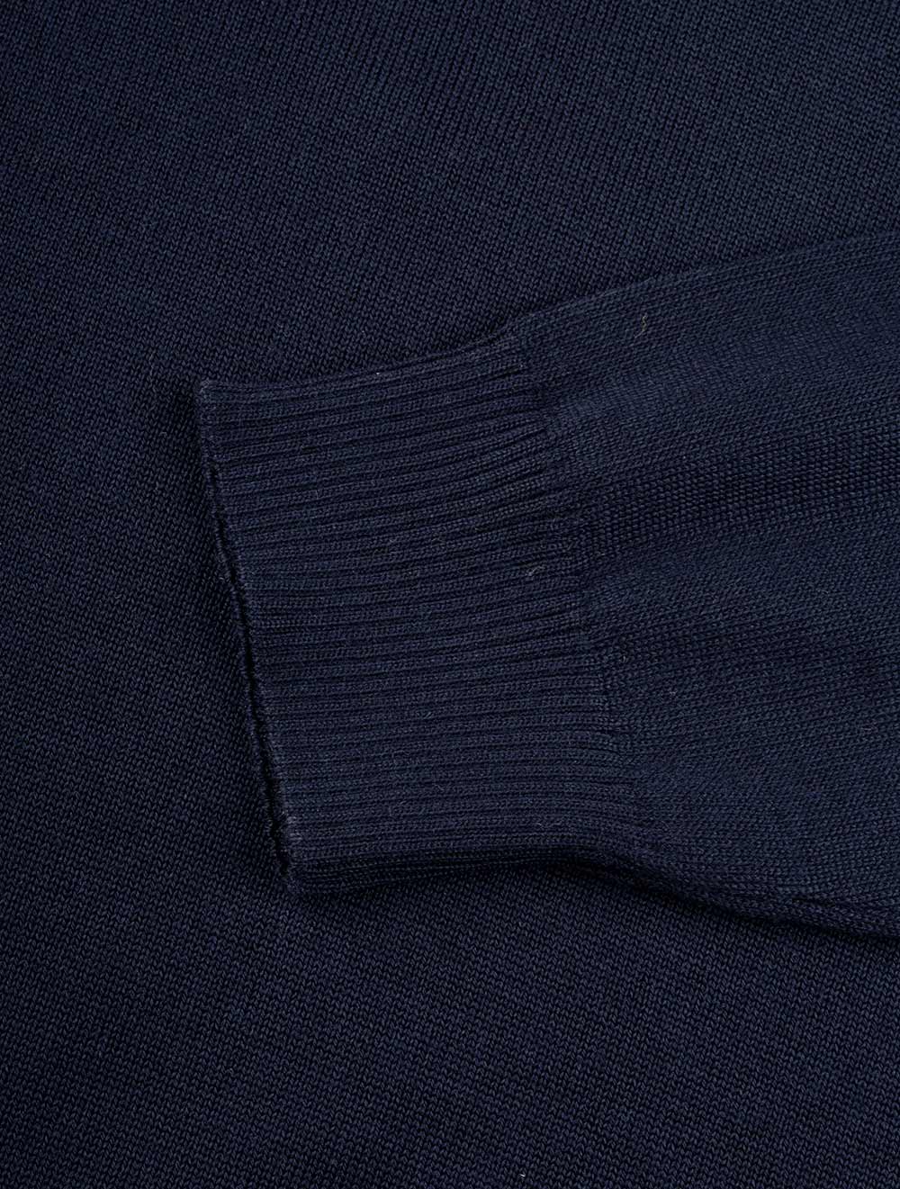 Knitted Half Zip Merino Wool Navy - Image 5