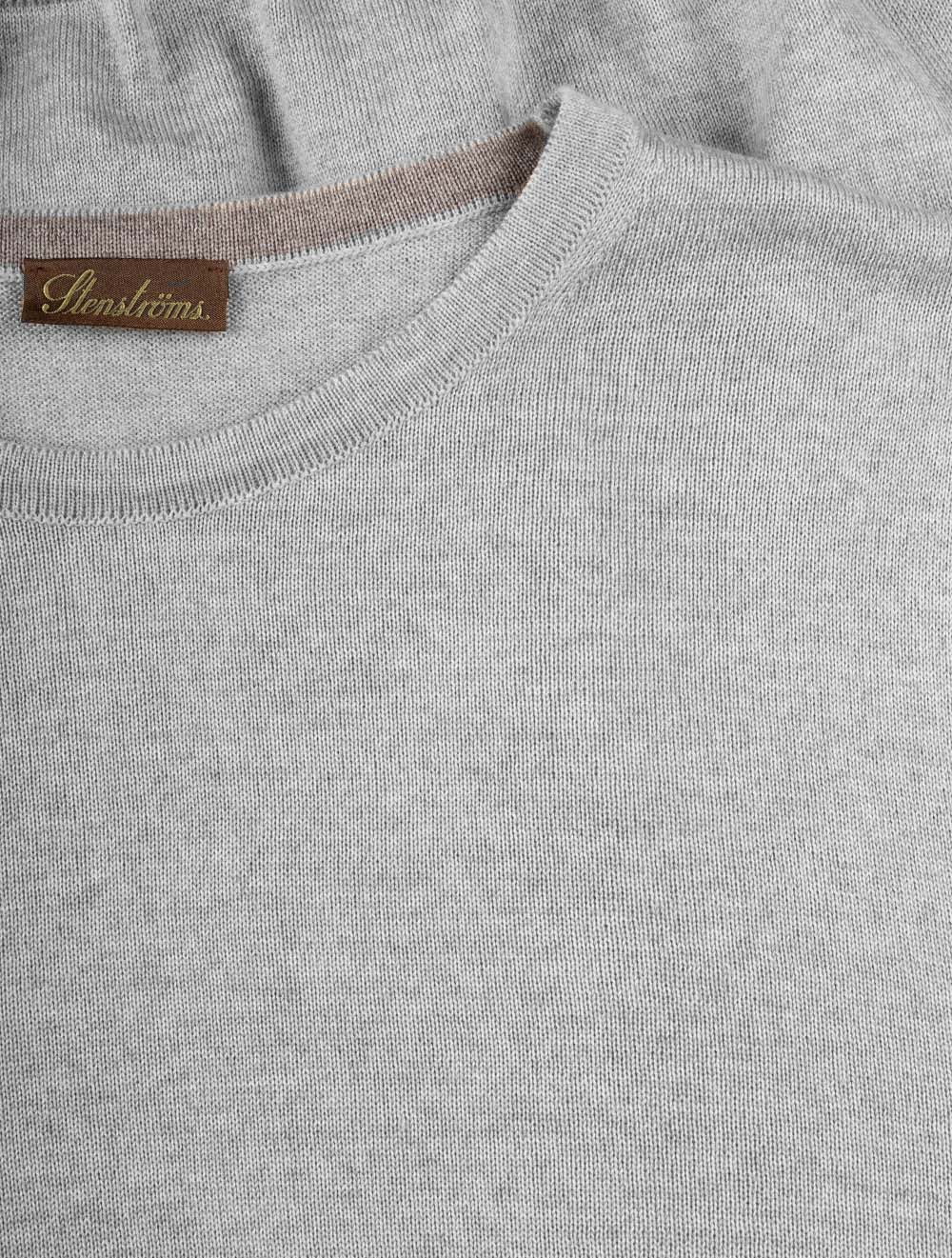Merino Wool Crew Neck Jumper Grey - Image 4