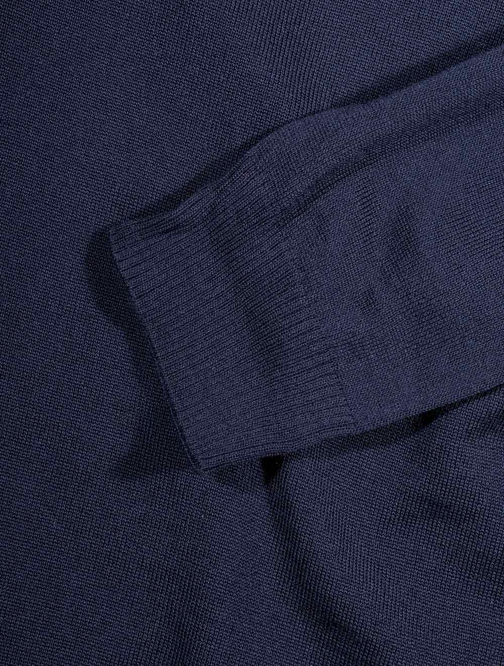 Half Zip Merino Wool Jumper Navy - Image 3