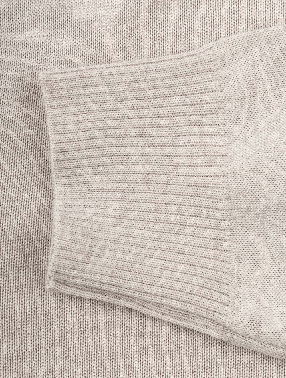 Beige Half Zip Merino Wool Jumper - Image 5