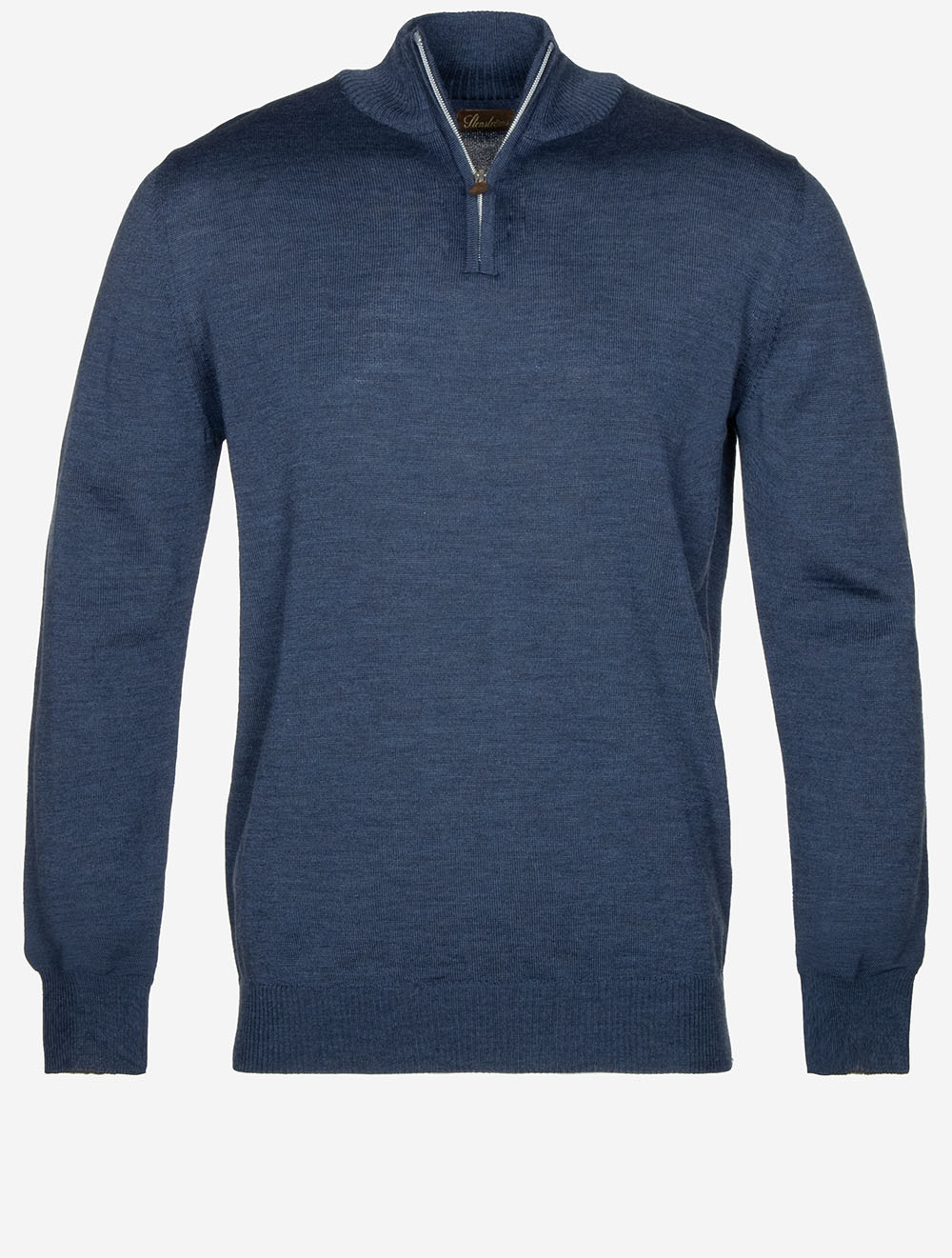 Merino Wool Half Zip Jumper Blue