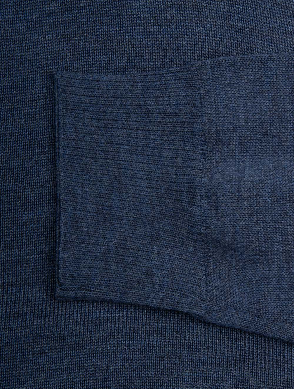 Merino Wool Half Zip Jumper Blue - Image 5
