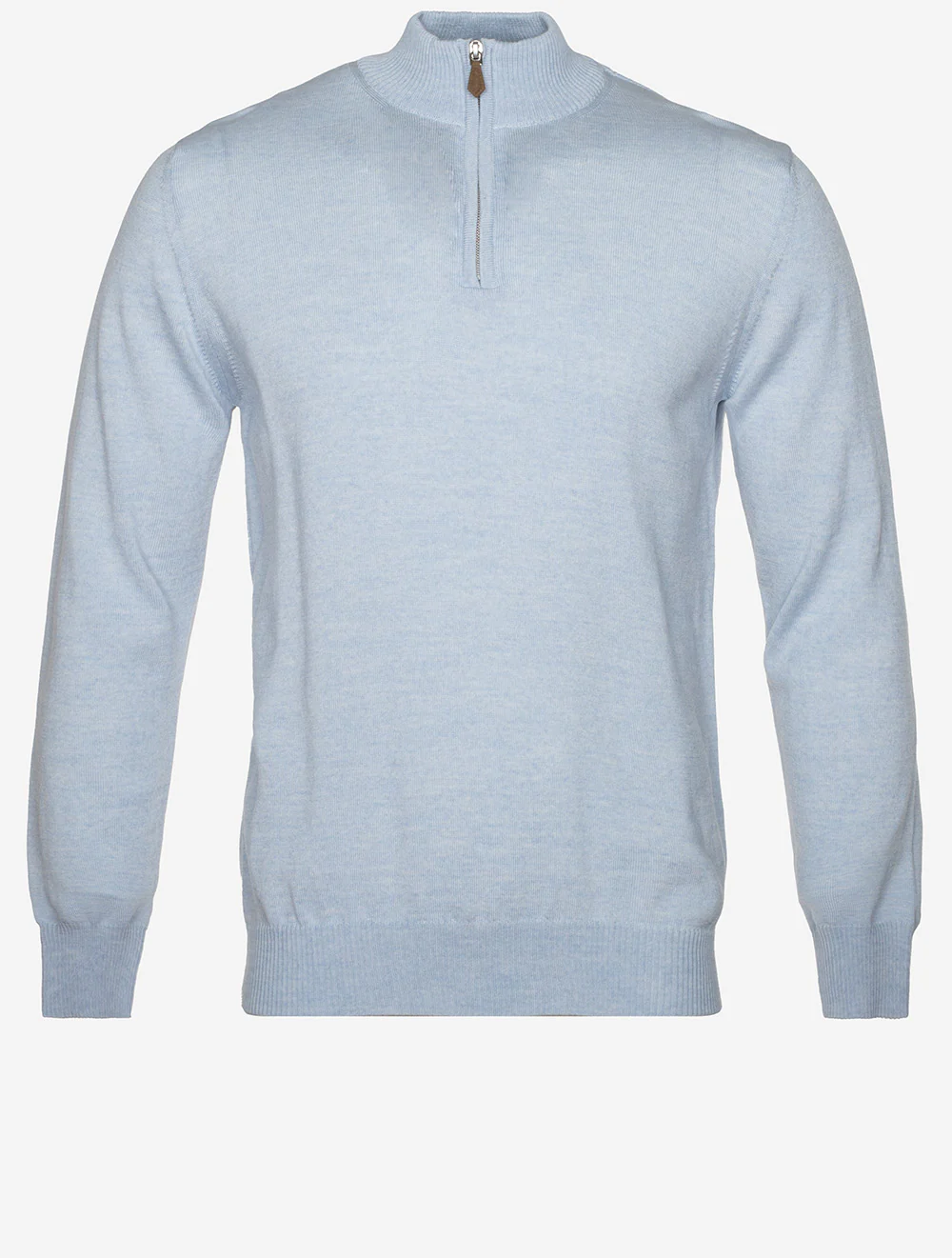 Merino Wool Half Zip Jumper Blue