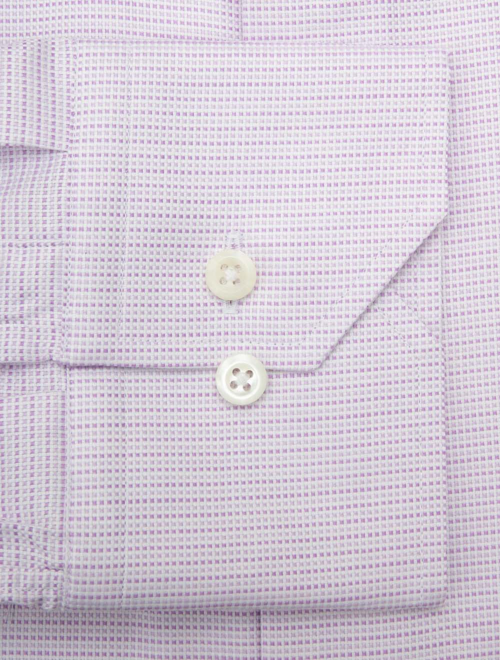 Fitted Microcheck Oxford Shirt Purple - Image 4