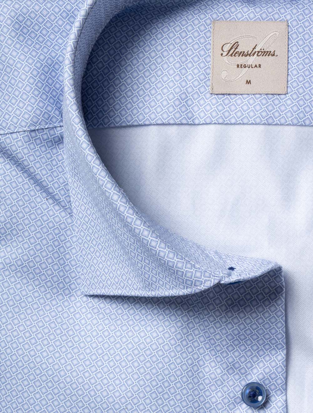 Regular Diamond Pattern Shirt Blue - Image 2