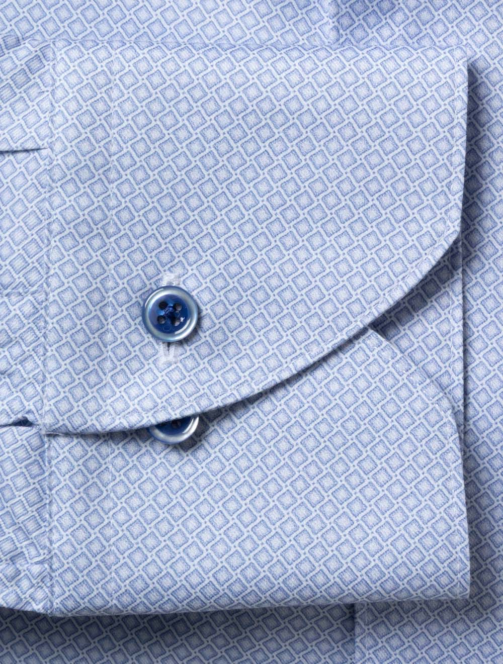 Regular Diamond Pattern Shirt Blue - Image 4