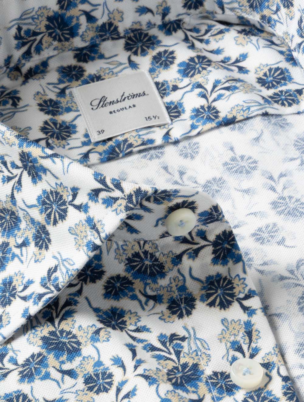 Regular Floral Shirt Blue - Image 3