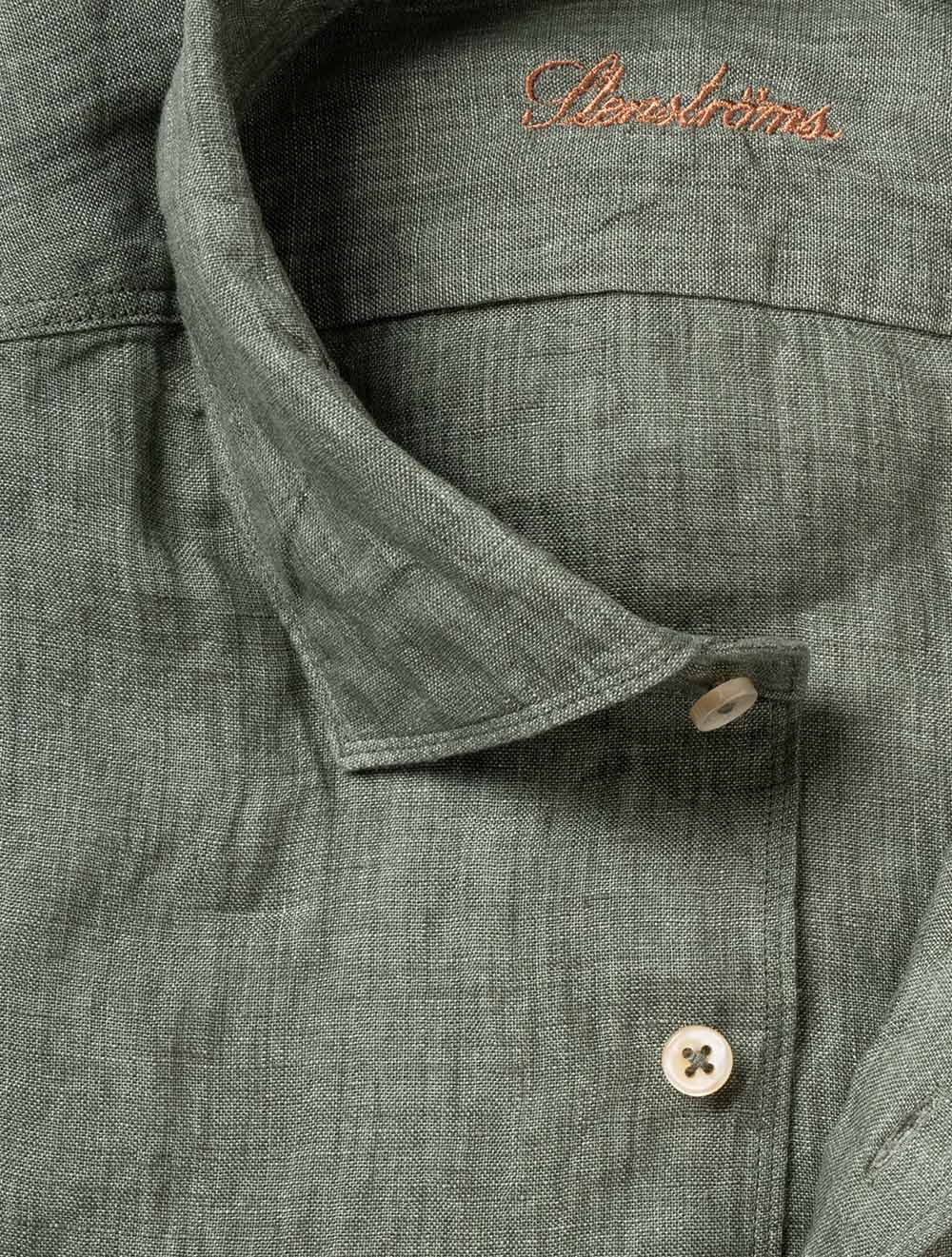 Regular Linen Shirt Green - Image 2