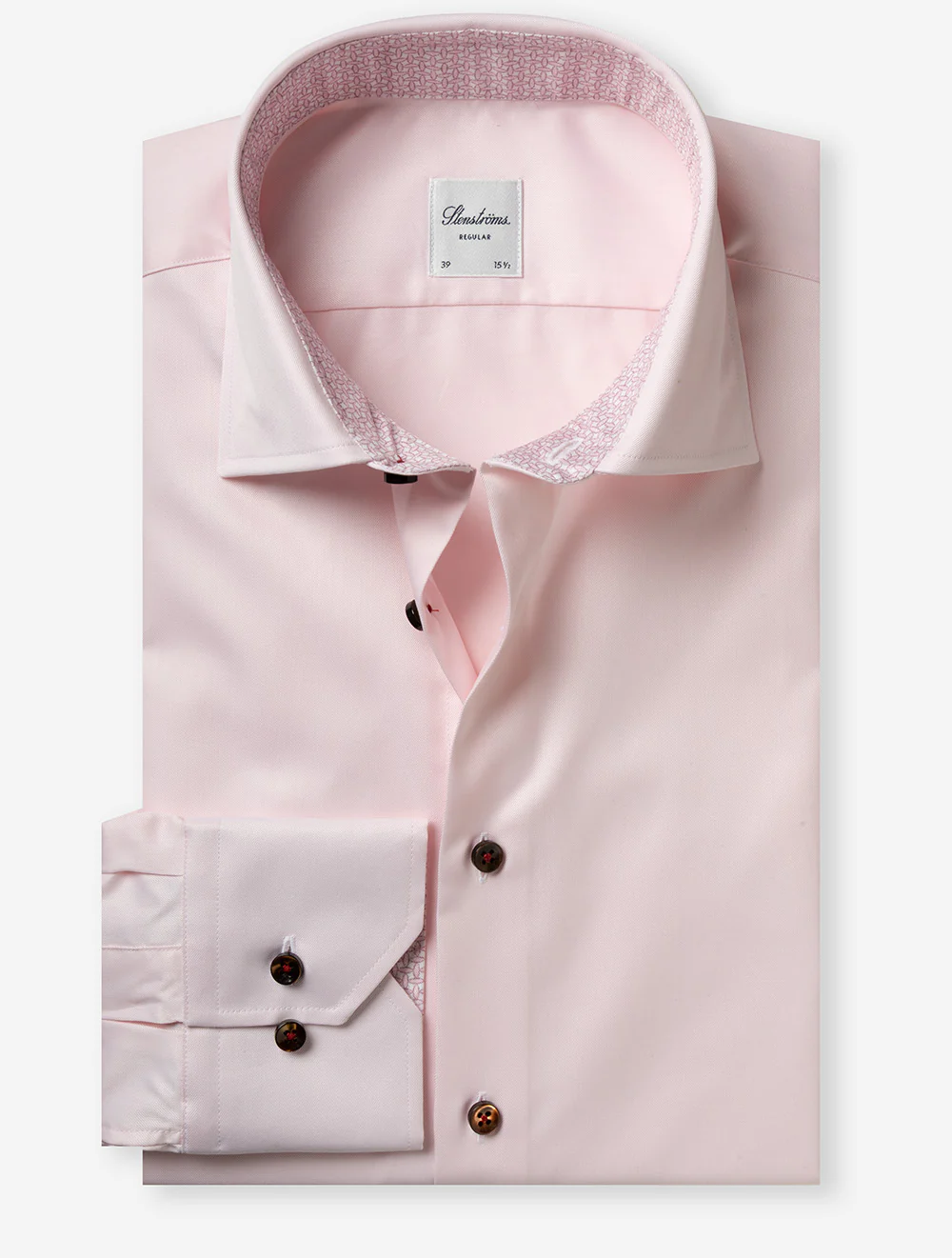 Stenstroms Regular Plain W/Inlay Shirt-Pink