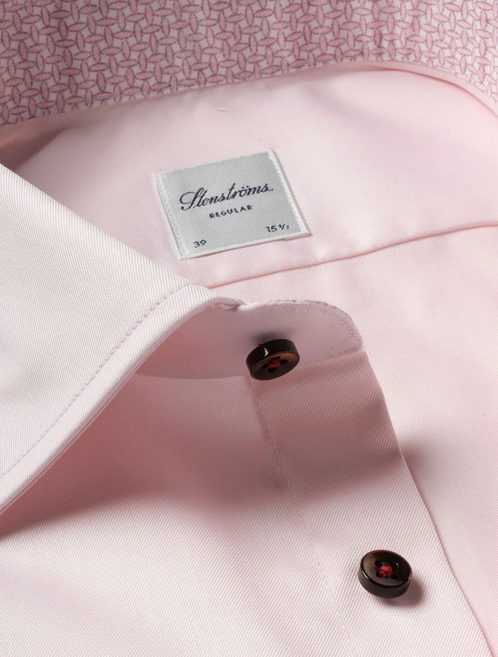 Stenstroms Regular Plain W/Inlay Shirt-Pink - Image 3