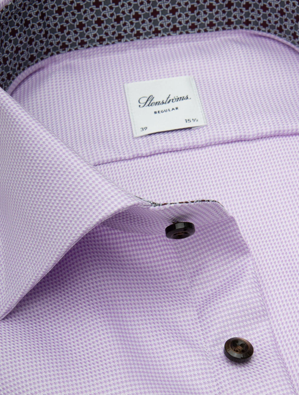 Regular Plain Purple Shirt with Inlay Purple - Image 3
