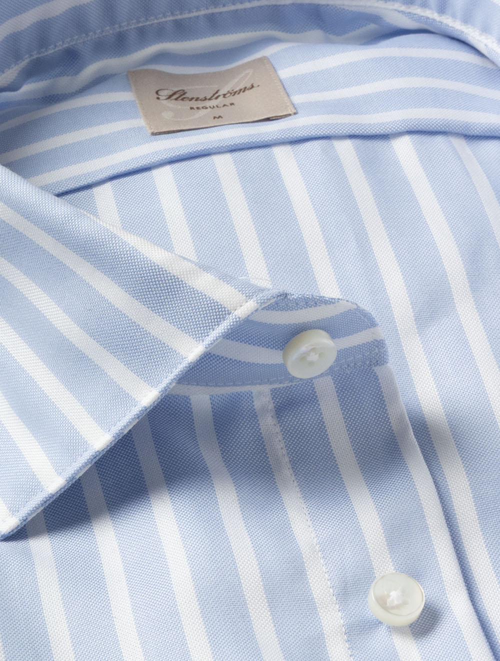 Regular Stripe Oxford Shirt Blue - Image 3