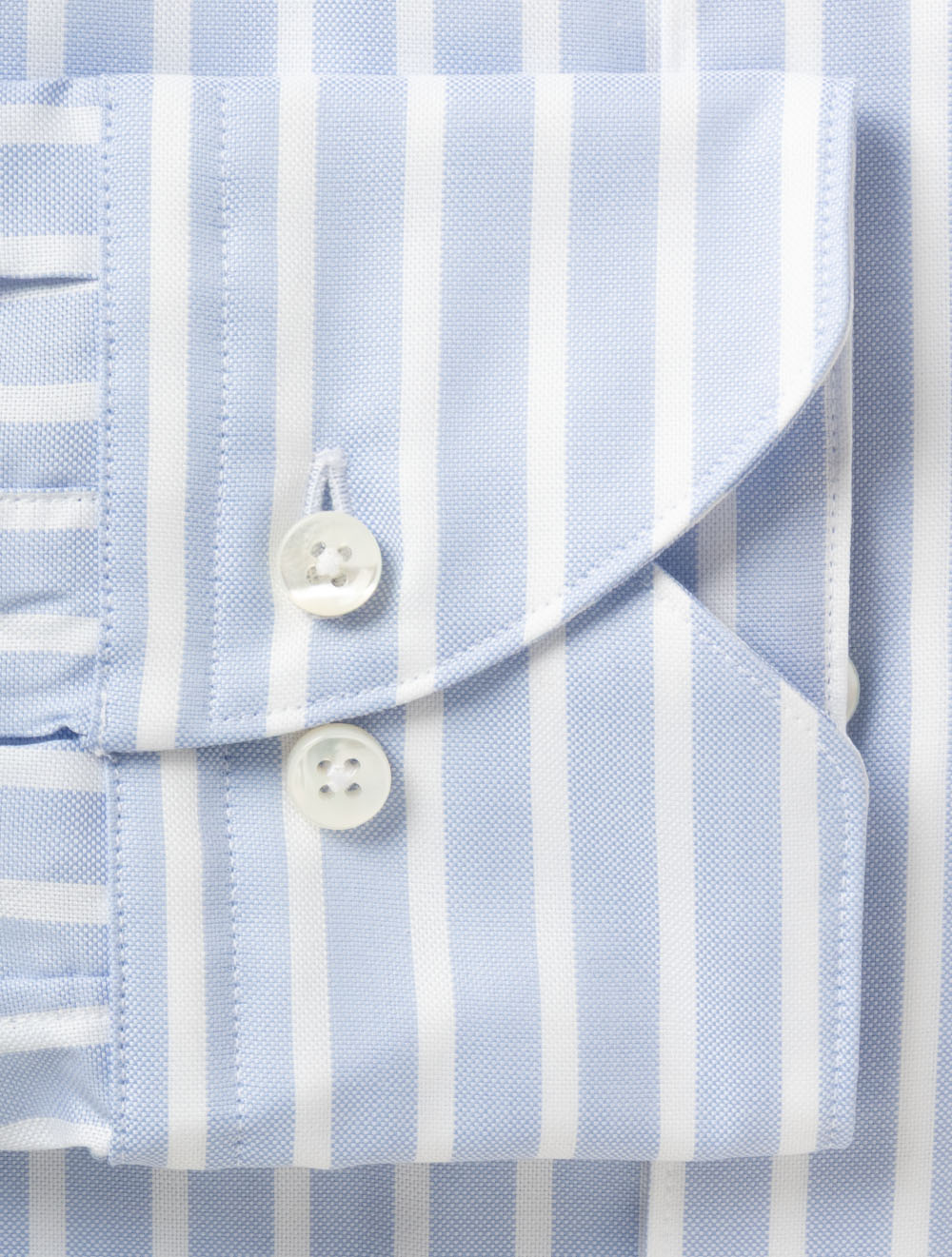 Regular Stripe Oxford Shirt Blue - Image 4