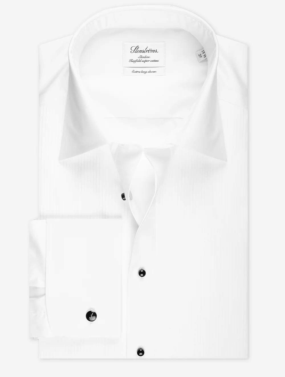 Slimline Pleated Cotton XL Sleeve Dress Shirt White