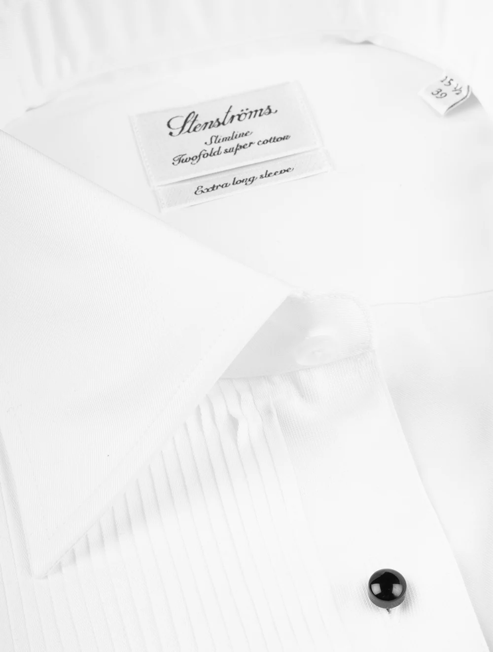 Slimline Pleated Cotton XL Sleeve Dress Shirt White - Image 3