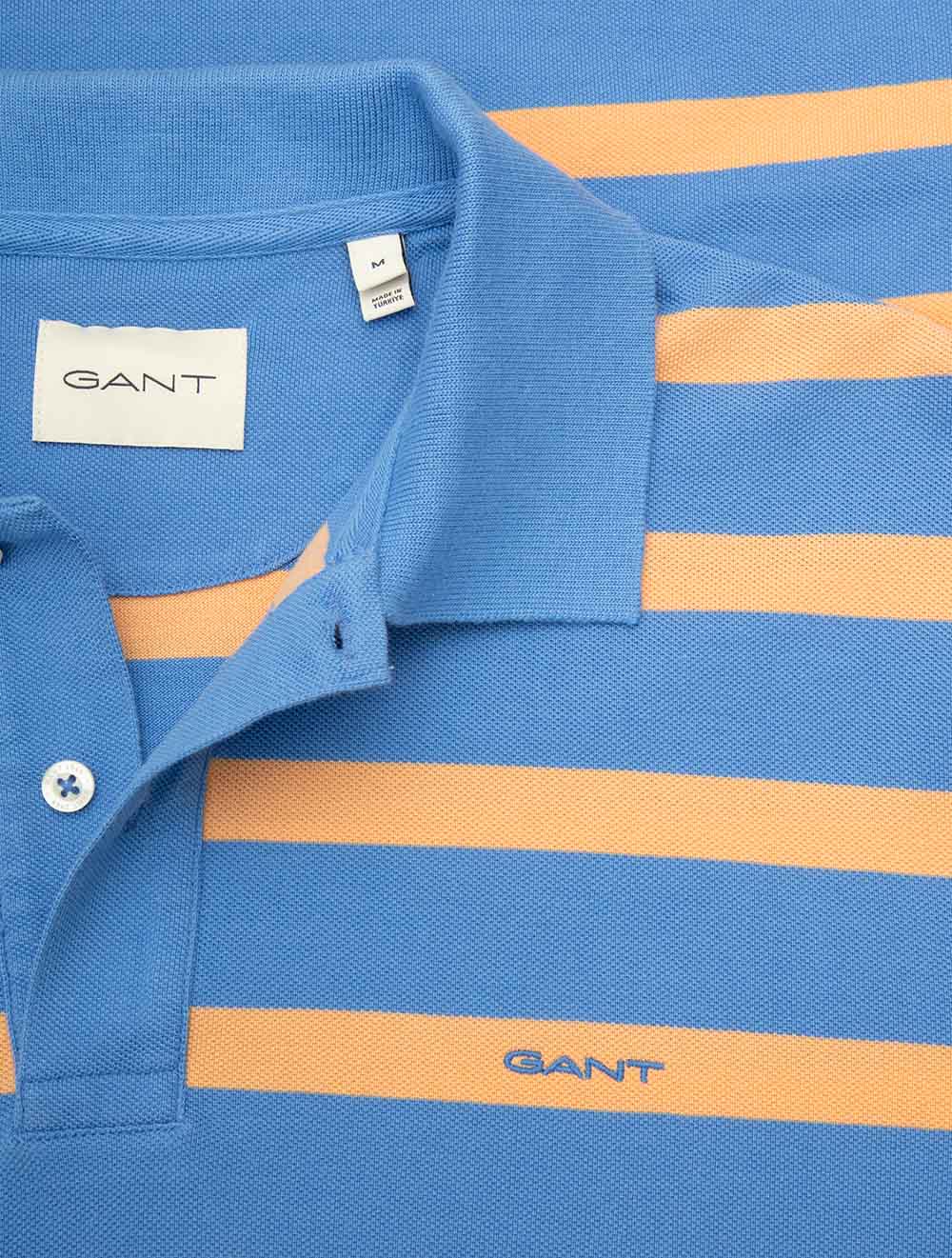 Striped Polo Shirt Perfect Blue - Image 5