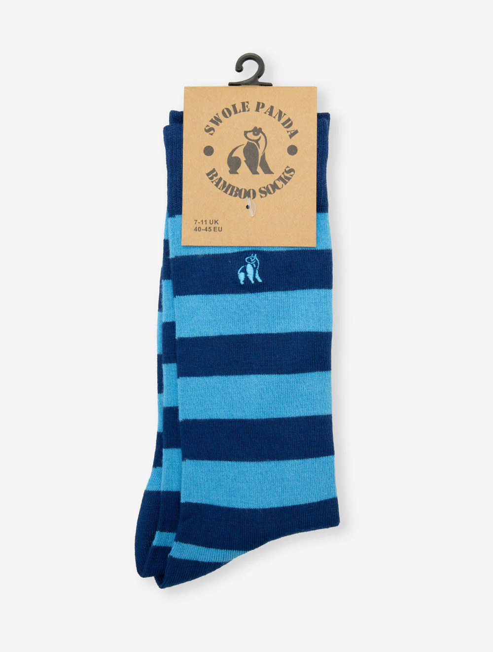 Swole Panda Blue Striped Socks