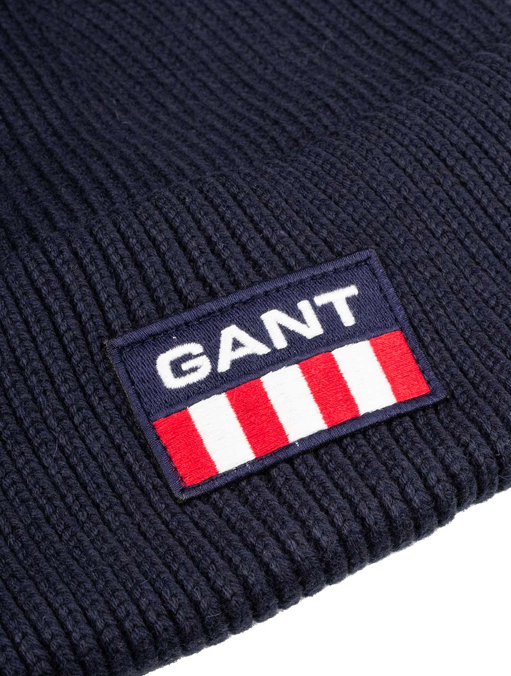 Unisex Retro Shield Beanie Evening Blue - Image 2