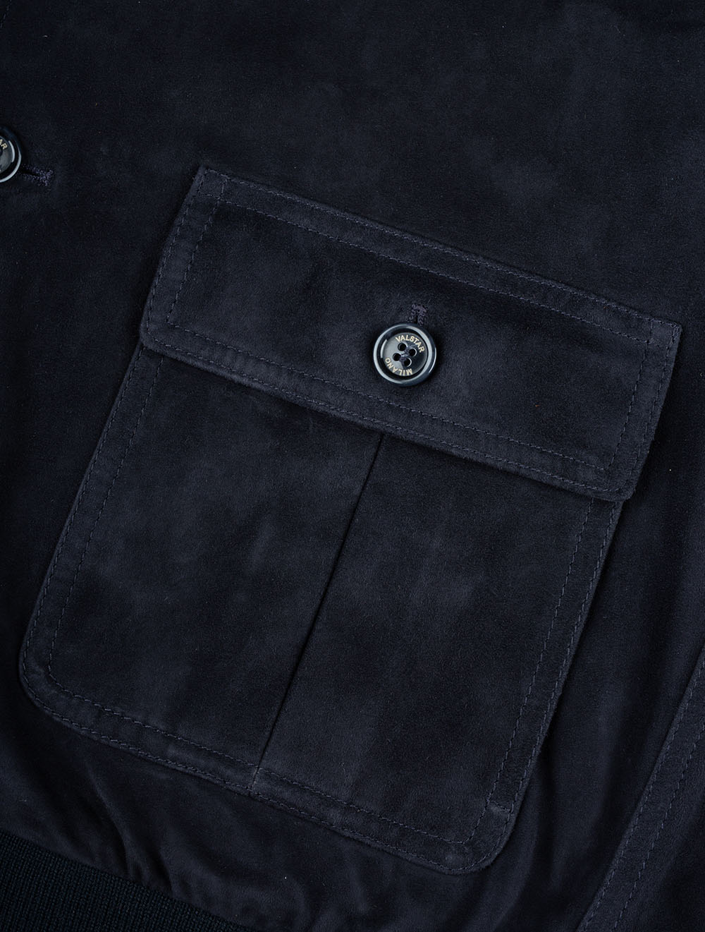 Suede Bomber Jacket Dark Blue Navy - Image 6