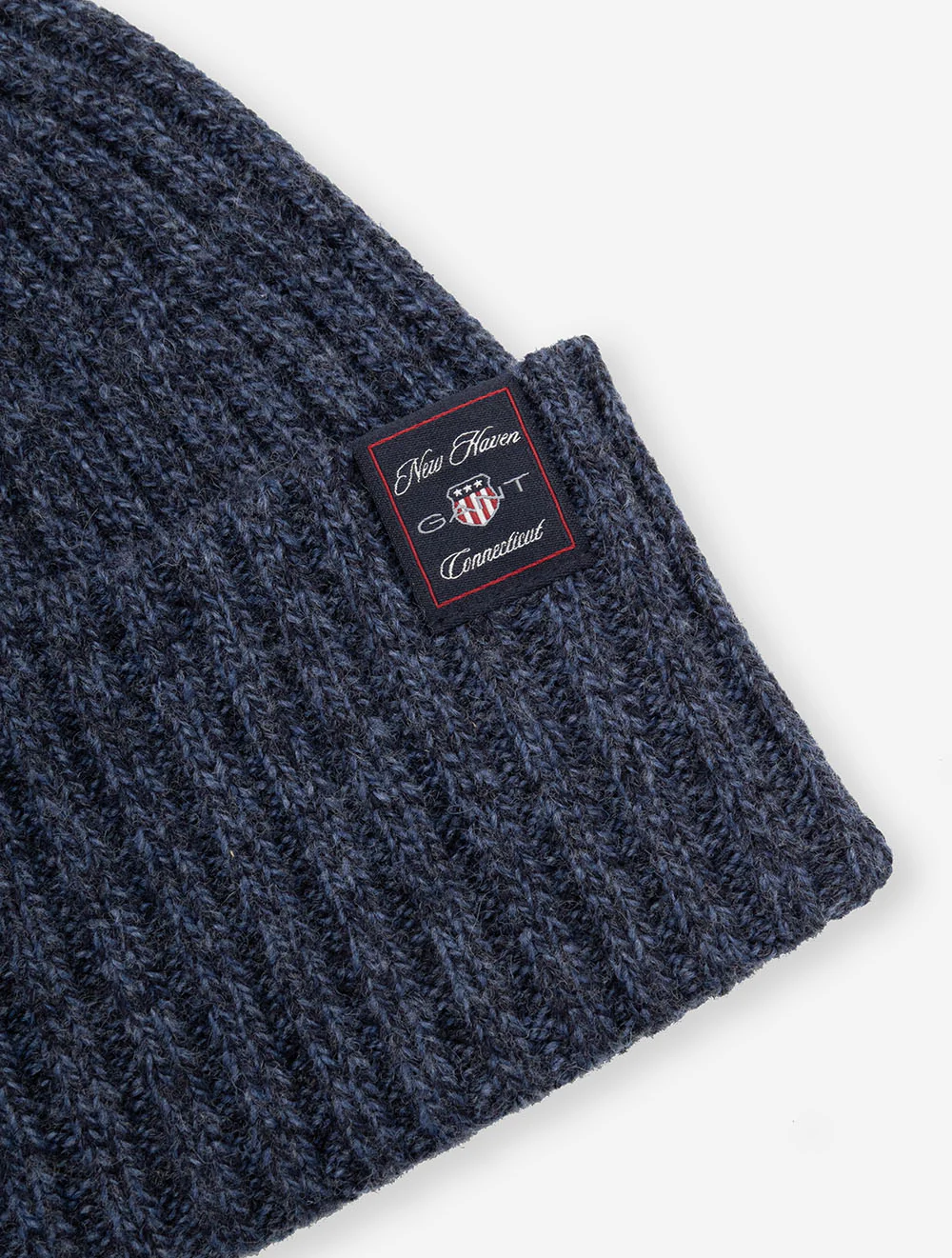 Wool Blend Mouliné Beanie Dark Navy - Image 2